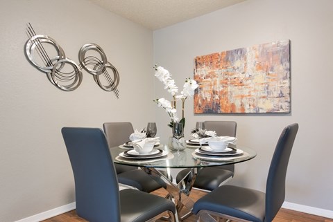 Model Unit Dining Room at Stone Canyon Apartments in Shreveport, LA